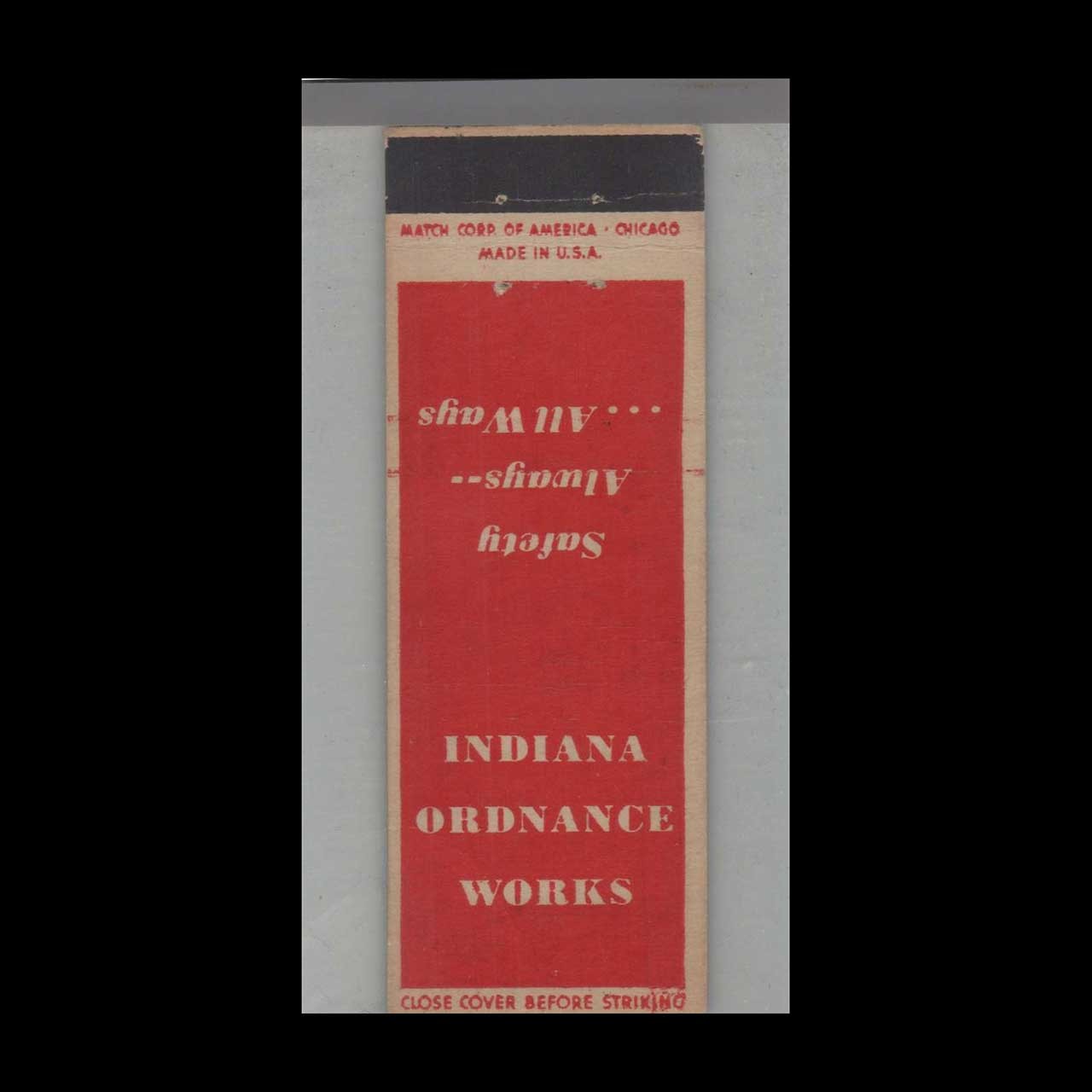 Matchbook Cover - US Military Indiana Ordnance Works