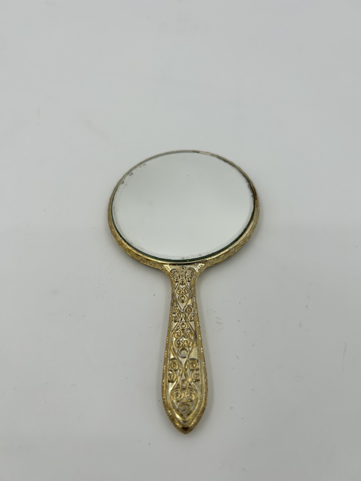 Vintage Hollywood Regency Miniature 2 Sided Hand Mirror 5 inch 