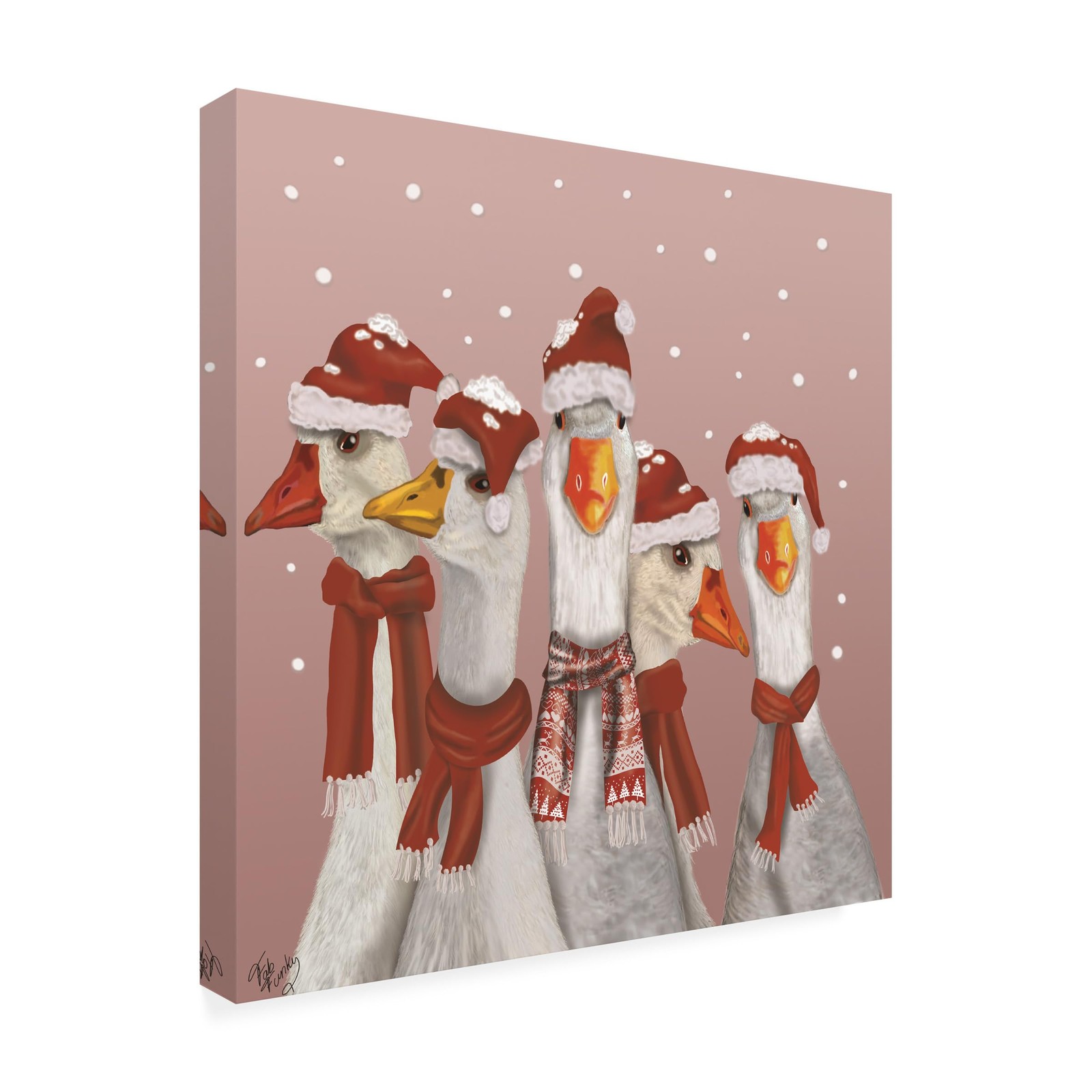 Trademark Fine Art Christmas Gaggle Of Geese Canvas Art 14x14 Trademark Fine Art Christmas Gaggle Of Geese Canvas Art 14x14