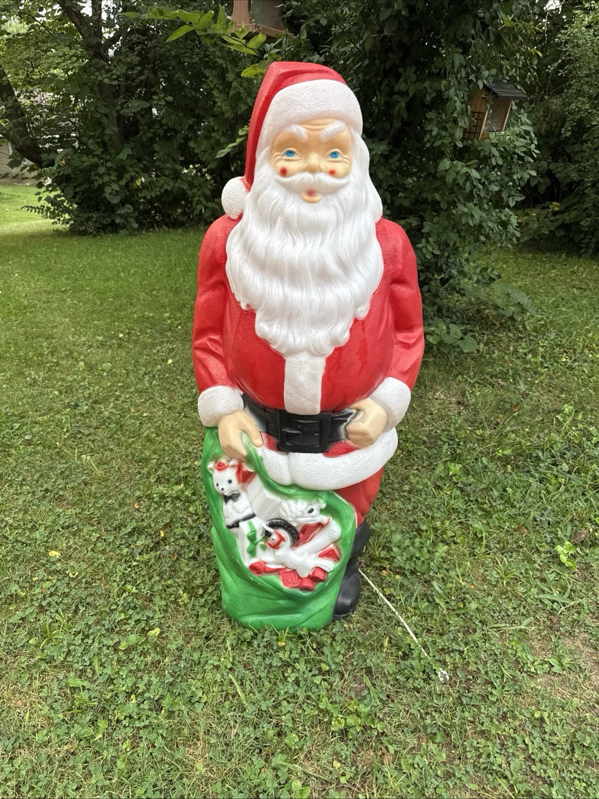 Vintage Empire 48” Santa Blow Mold Green Toy Bag Sack Empire Christmas Gifts 