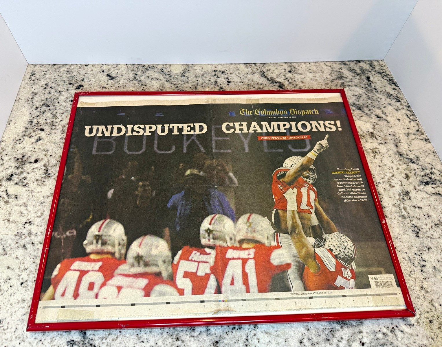 The Columbus Dispatch Framed Front Page “UNDISPUTED CHAMPIONS” OSU 42-20 The Columbus Dispatch Framed Front Page “UNDISPUTED CHAMPIONS” OSU 42-20