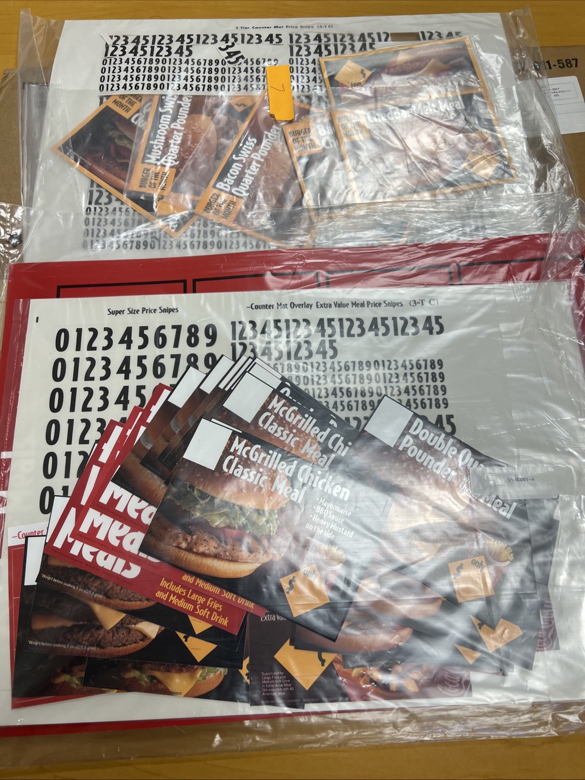 McDonald\'s Restaurant VALUE COUNTER MAT KIT 1993 Vintage Signage - w/Packaging