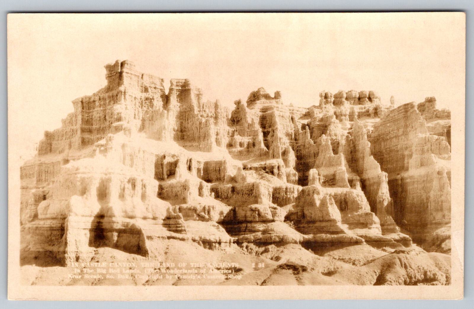 RPPC c1910s Castle Canyon Big Badlands SD Land of the Ancients Postcard RPPC c1910s Castle Canyon Big Badlands SD Land of the Ancients Postcard