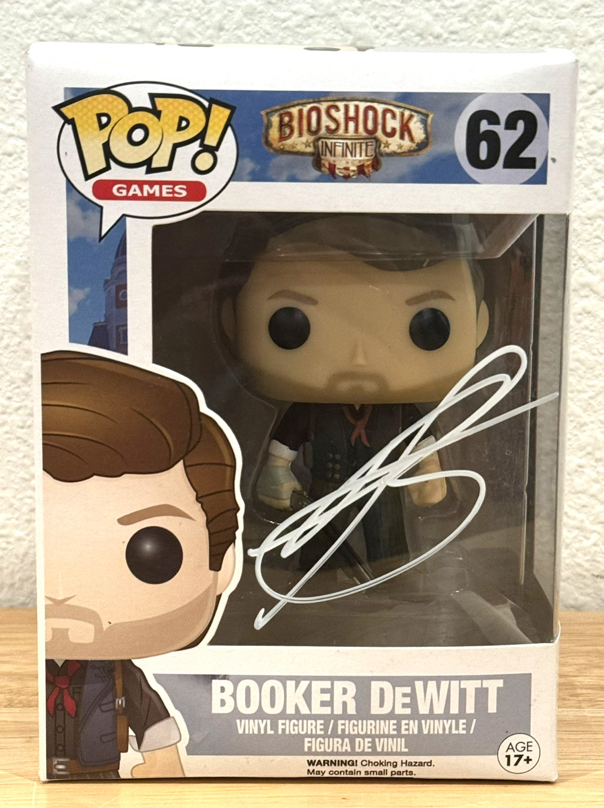 Funko Pop Games Signed Troy Baker BioShock Infinite Booker Dewitt #62 Figure