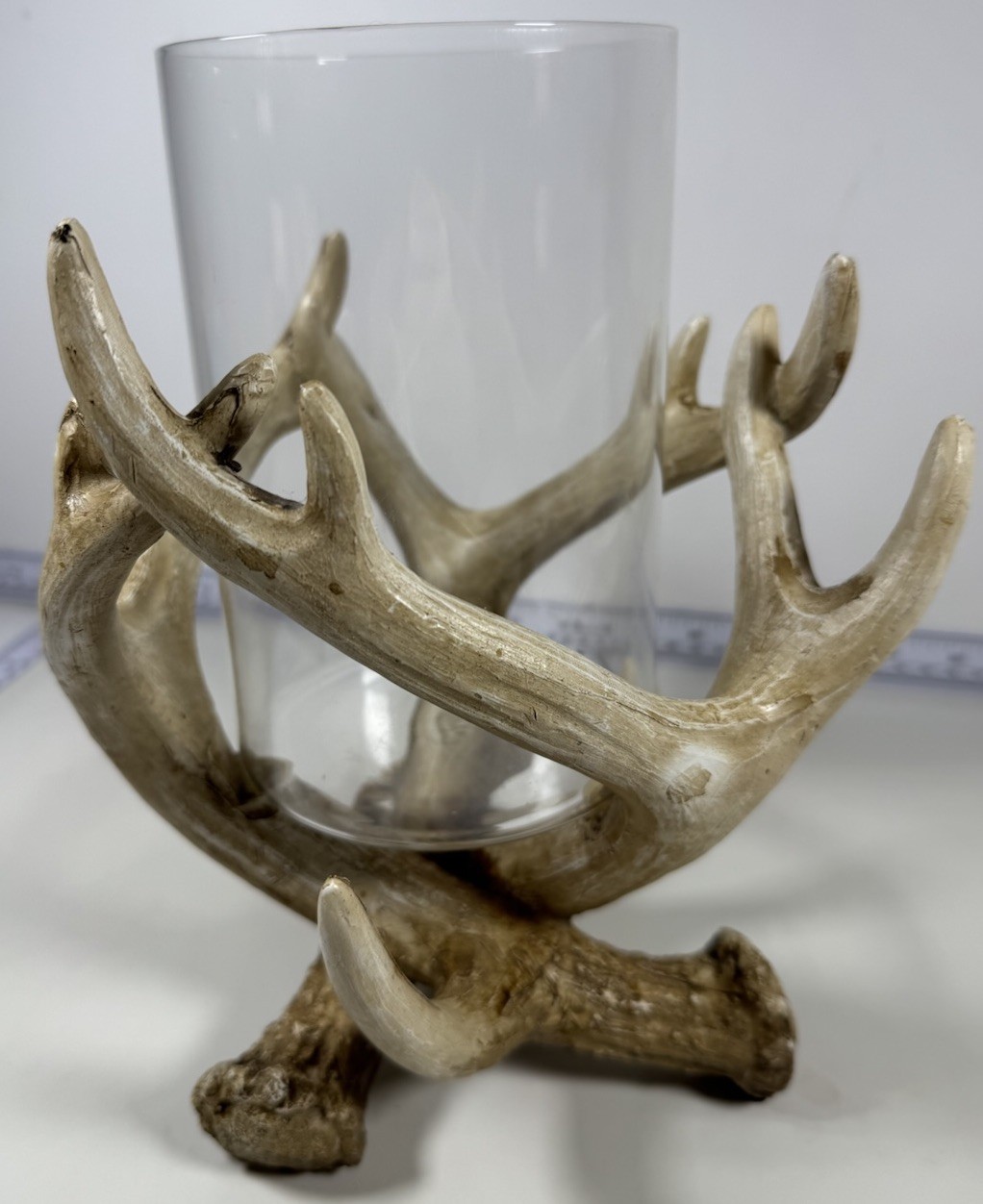 Faux Deer Antler Rustic Candle Holder Thanksgiving Fall Autumn Country Decor 10”