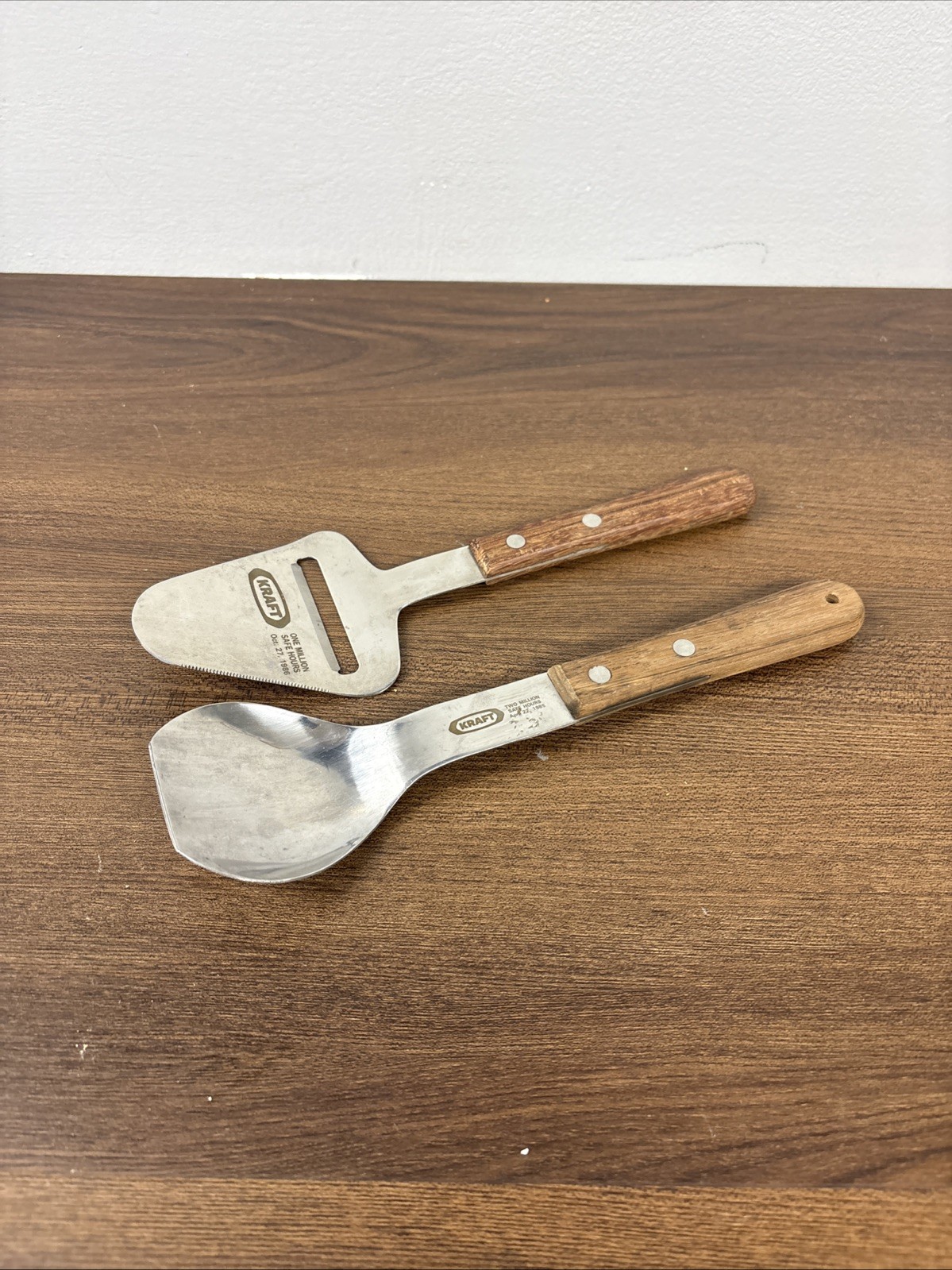 Vtg Vernco Stainless Steel with Wooden Handle Ice Cream Spade & Cheese Grater