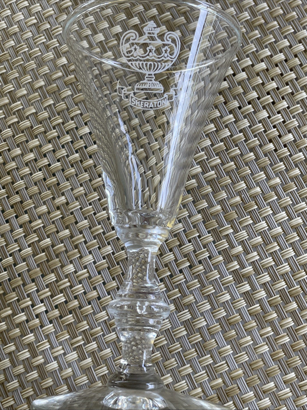 Vintage SHERATON Hotel 1970's Advertising Georgian Sherry Glass Libbey
