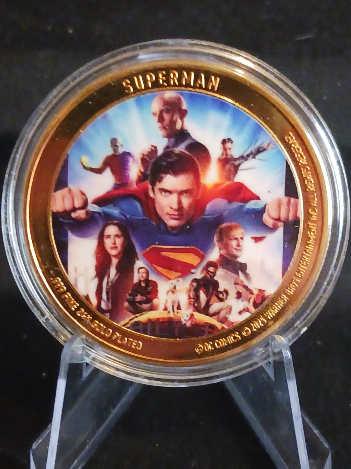 Superman Gold Plated Commemorative Coin In Capsule.