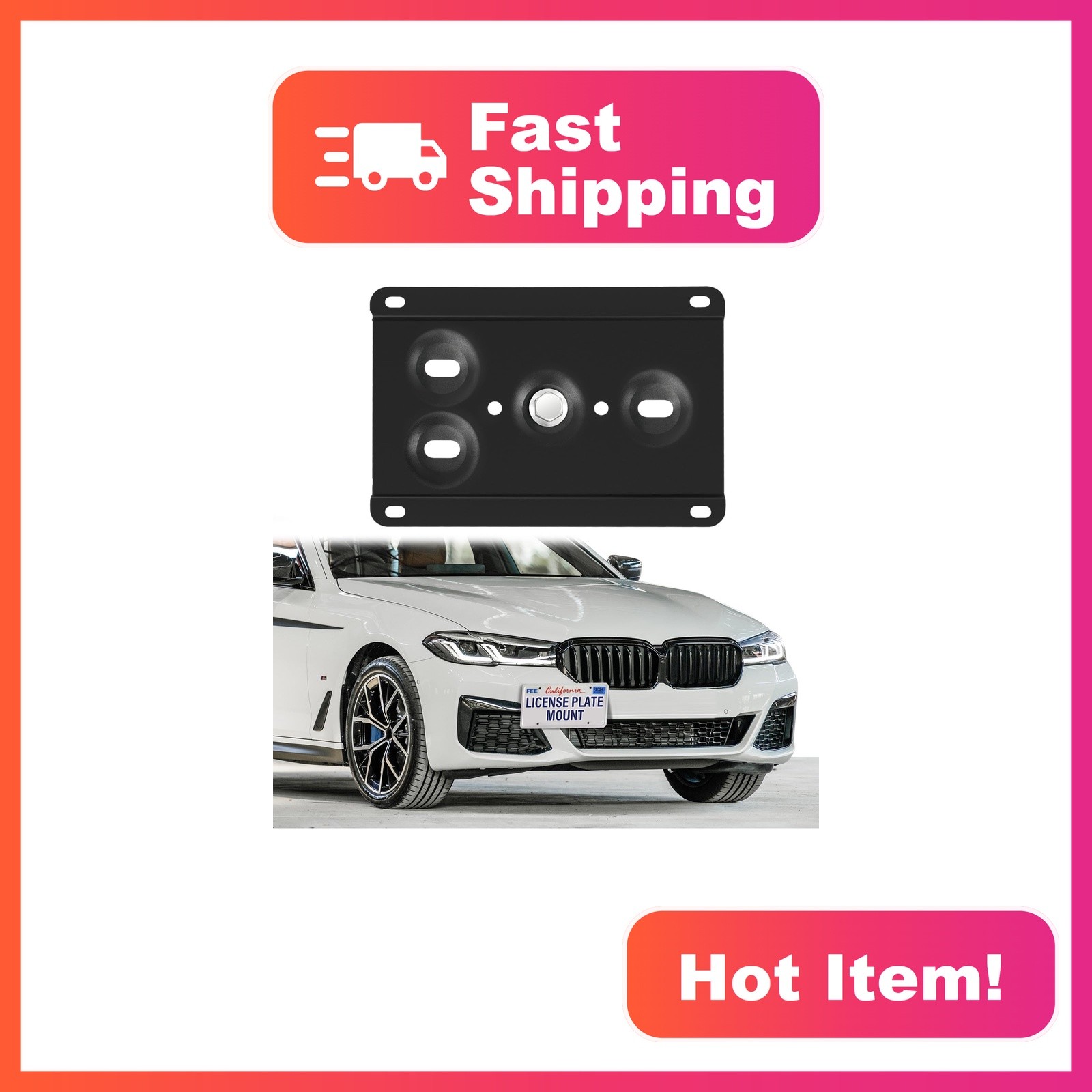 Kasnow No Drill Front License Plate Mount for BMW 2/3 Series X2 Kasnow No Drill Front License Plate Mount for BMW 2/3 Series X2