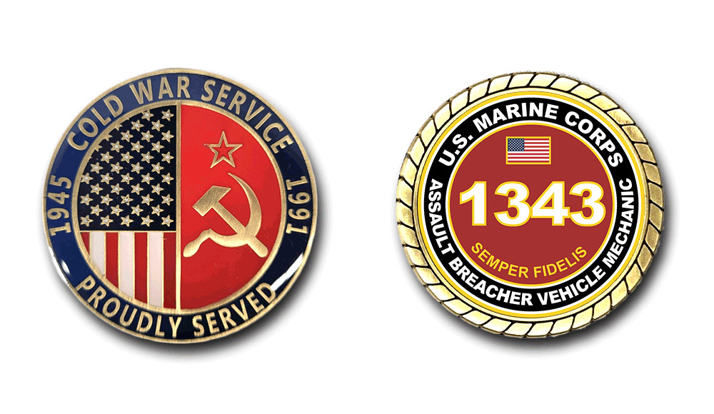 USMC 1343 Assault Breacher Vehicle Mechanic Cold War Service Challenge Coin