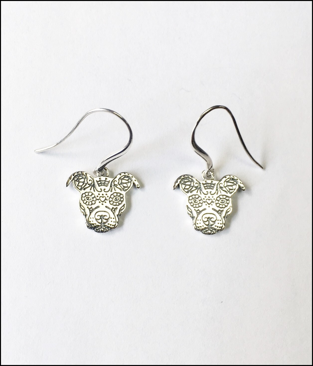 Sugar Skull Pit Bull Earrings - NEW - Sugar Skull Pit Bull Earrings - NEW -