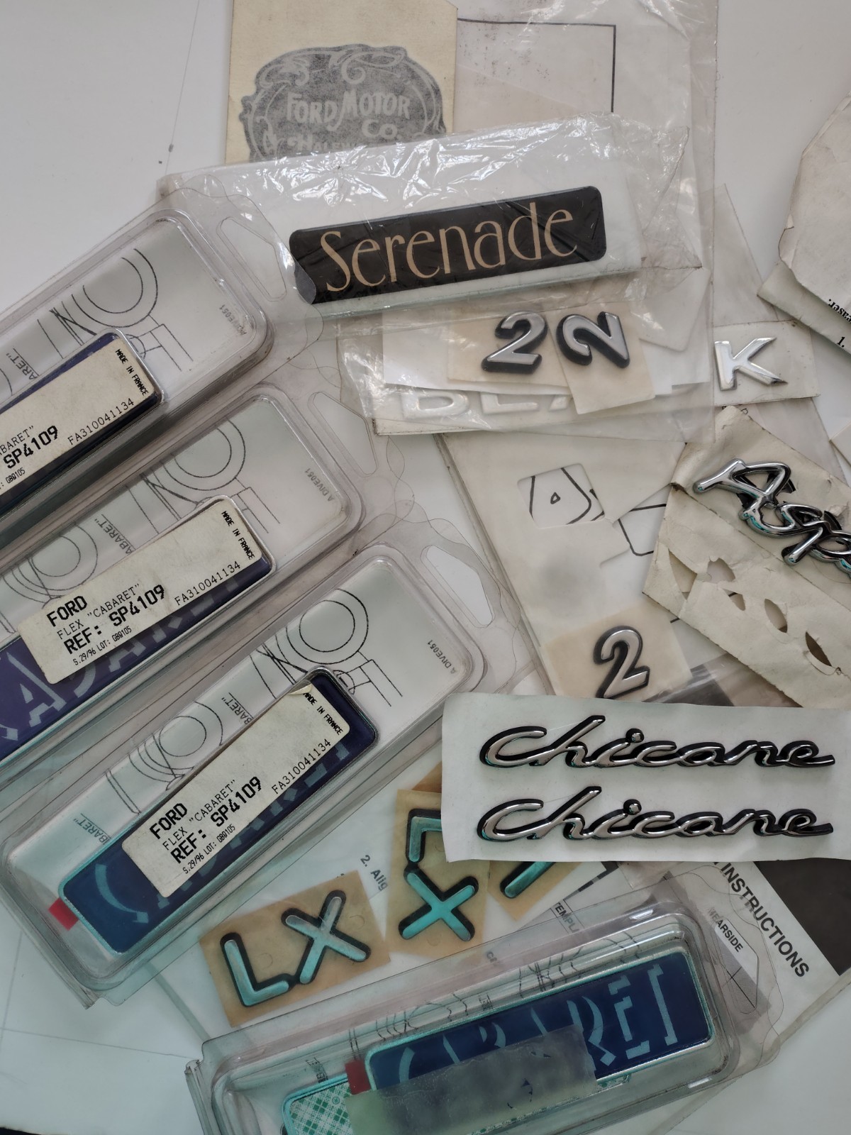 Job Lot Vintage Ford Car Badges Aspen serenade Cabaret Focus Fiesta Escort