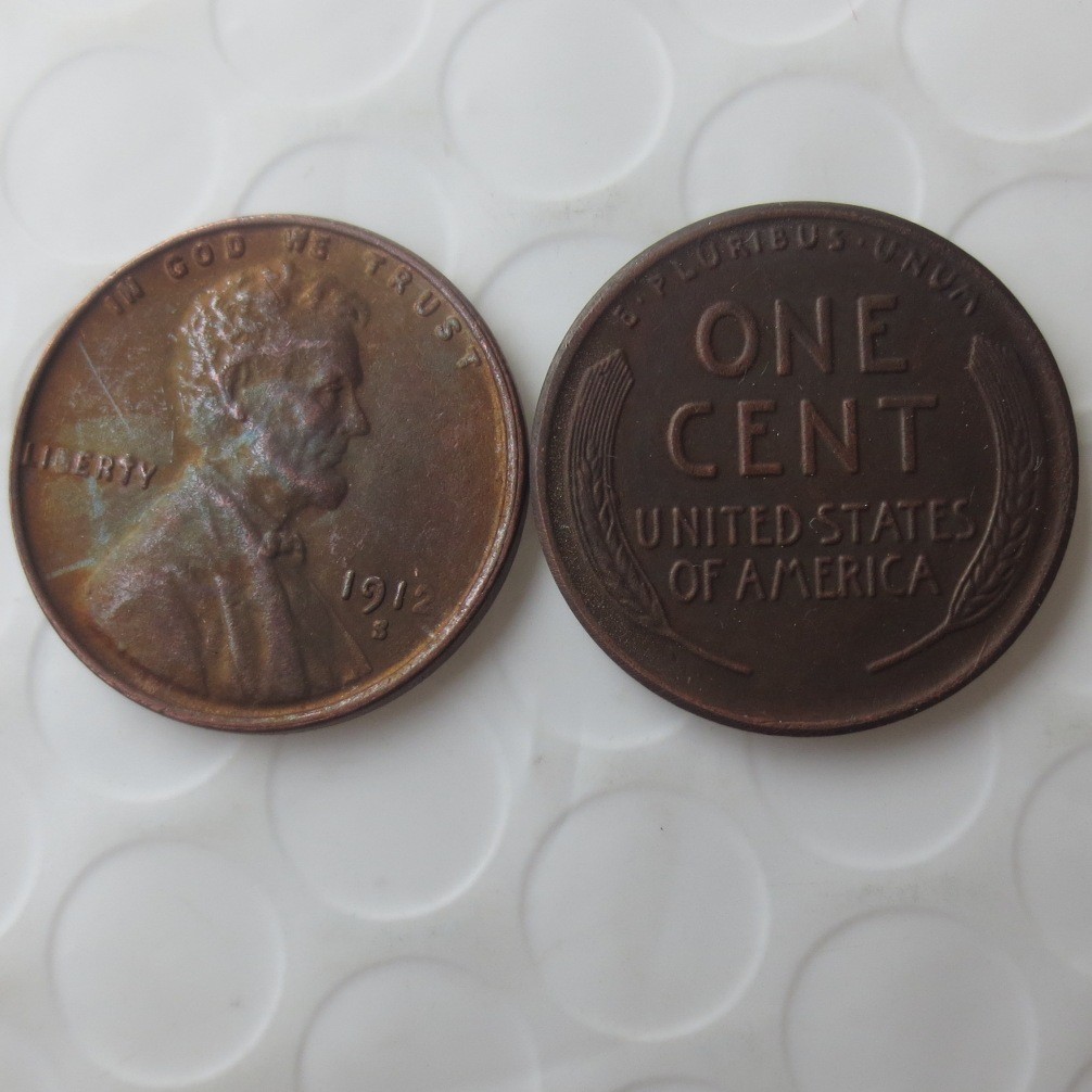 1912 S Lincoln Wheat Cent As shown in the figure