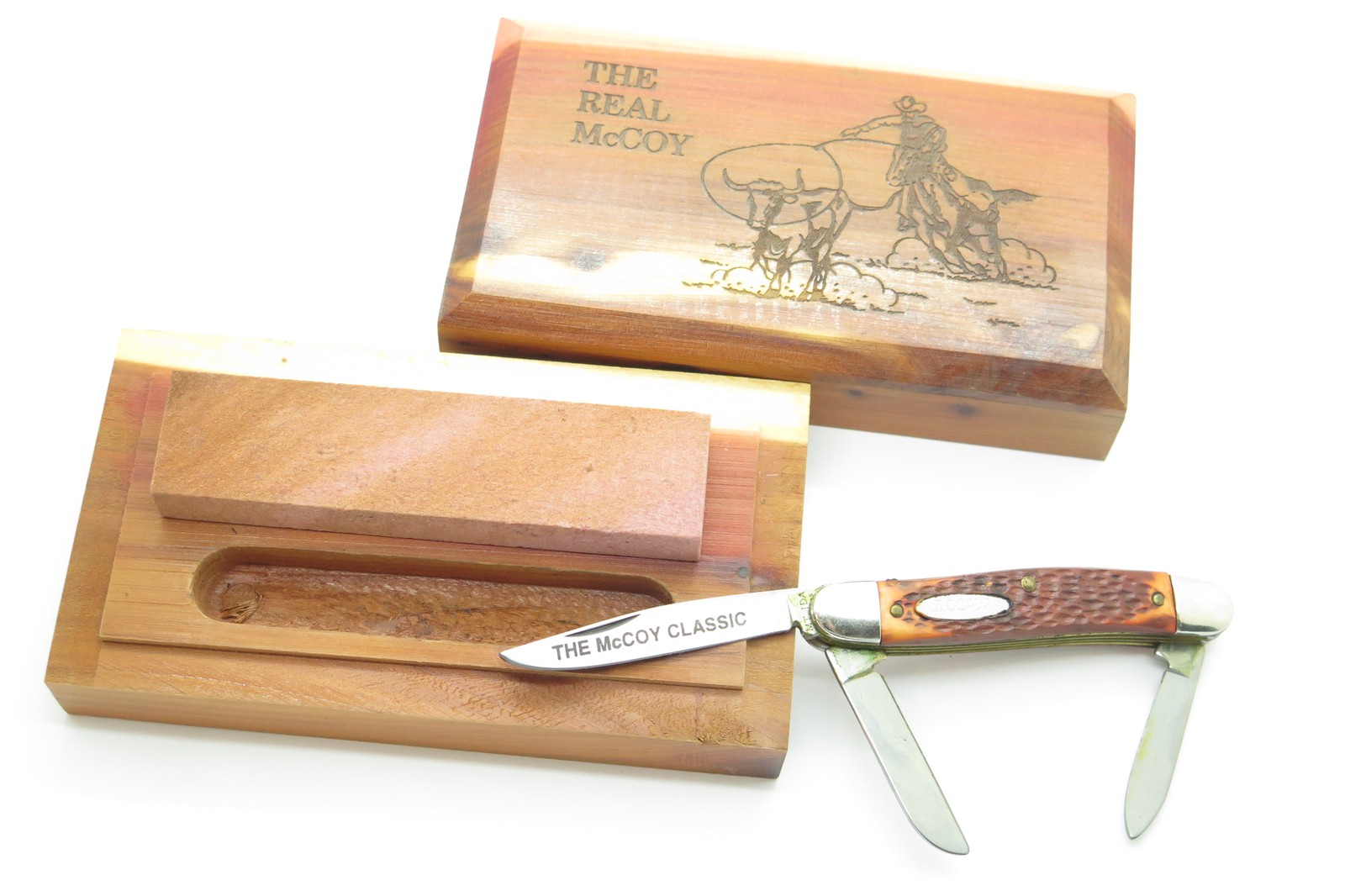 Vintage The Real McCoy Classic MT IDA Arkansas Stockman Folding Pocket Knife Vintage The Real McCoy Classic MT IDA Arkansas Stockman Folding Pocket Knife