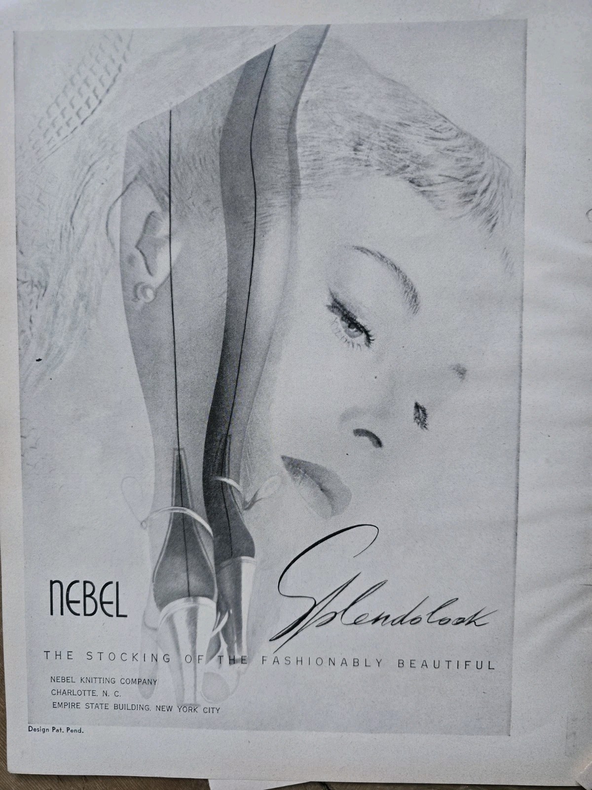 1951  Women's Nebel Splendo look stockings With Seams legs Vintage Fashion ad 