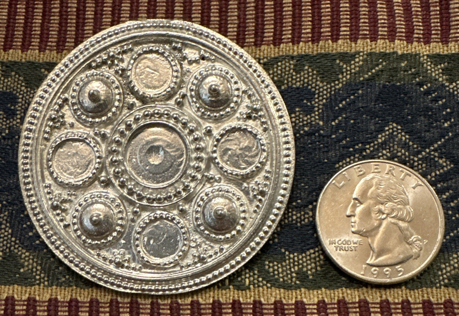 Anglo Saxon Style Handmade Pewter Brooch/ Pendant