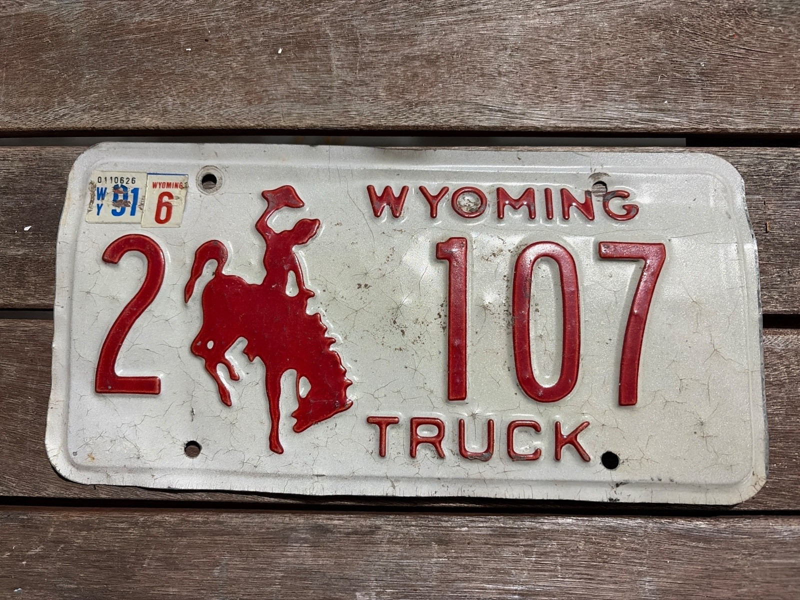 1991 Wyoming Truck License Plate 2 107