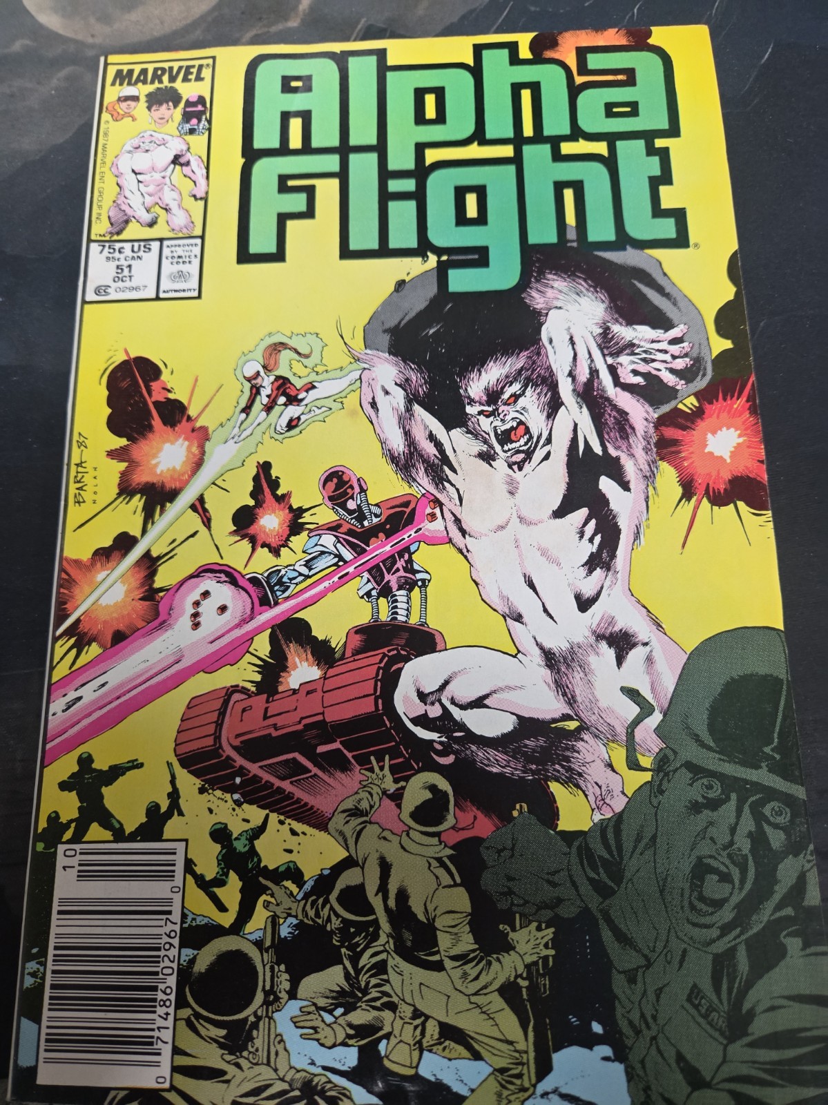 🌽 Alpha Flight #51 1987 ?Marvel  Comics Newsstand First Jim Lee