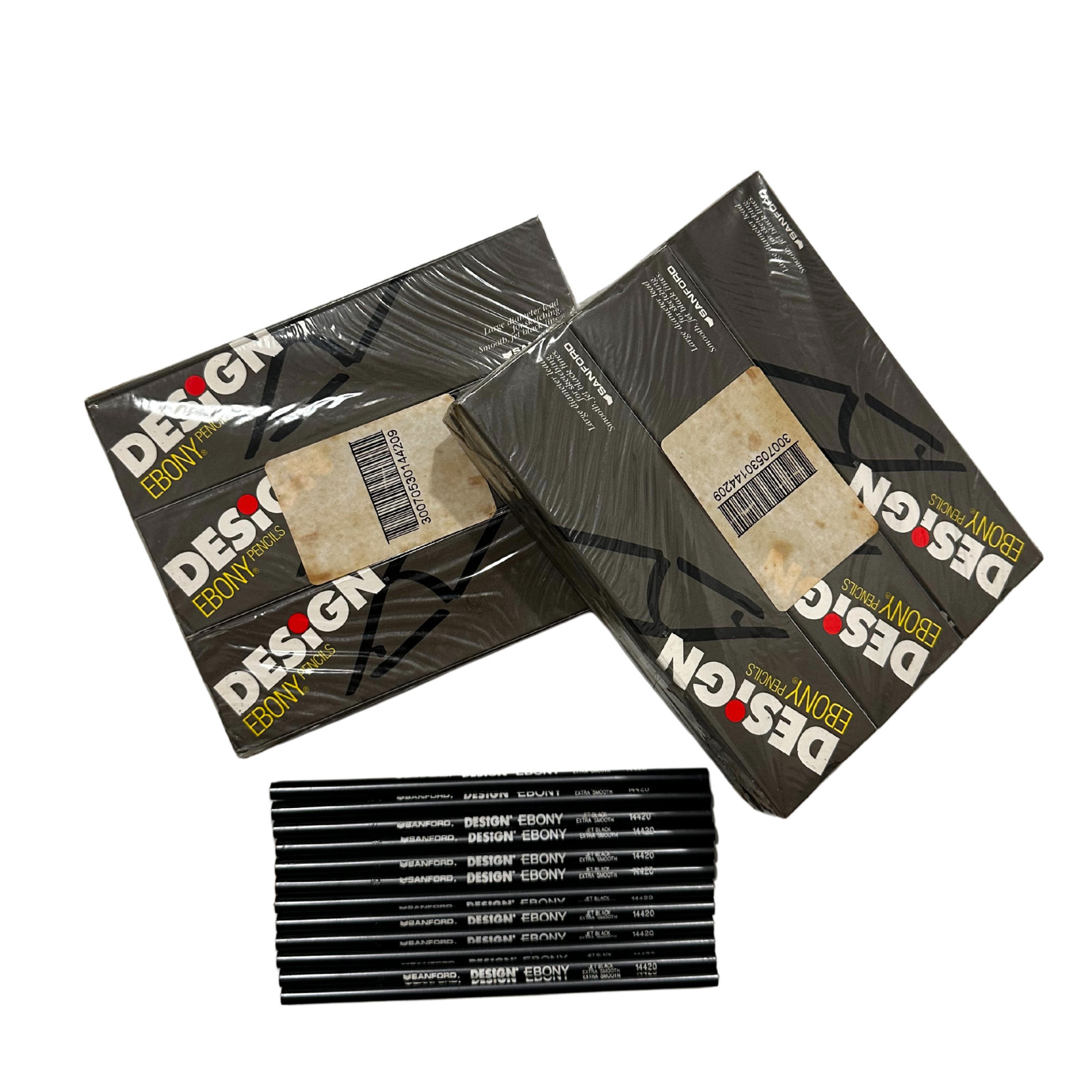 Vintage Sanford Design Ebony Pencils Smooth Jet Black Lines 12 Packs USA 144pcs