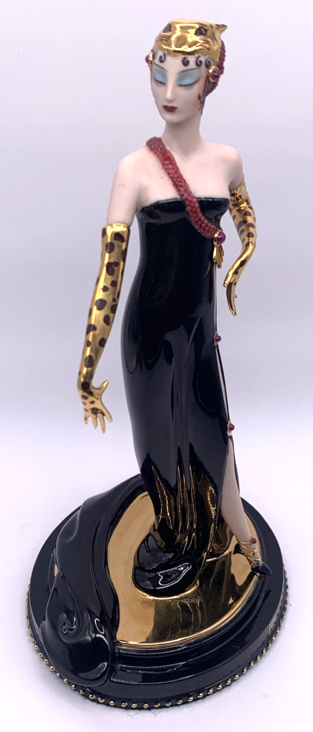 House of Erte Limited Edition Untamed Beauty Fine Porcelain Franklin Mint