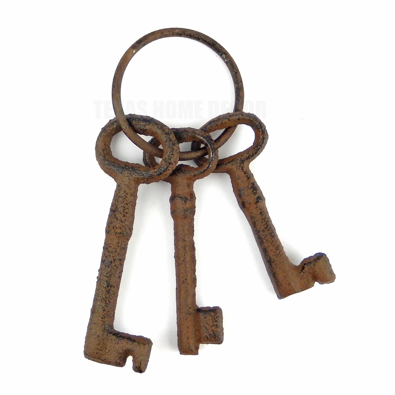 Set of 3 Skeleton Cast Iron Jail Keys Rustic House Western Prison Keys On Ring Set of 3 Skeleton Cast Iron Jail Keys Rustic House Western Prison Keys On Ring
