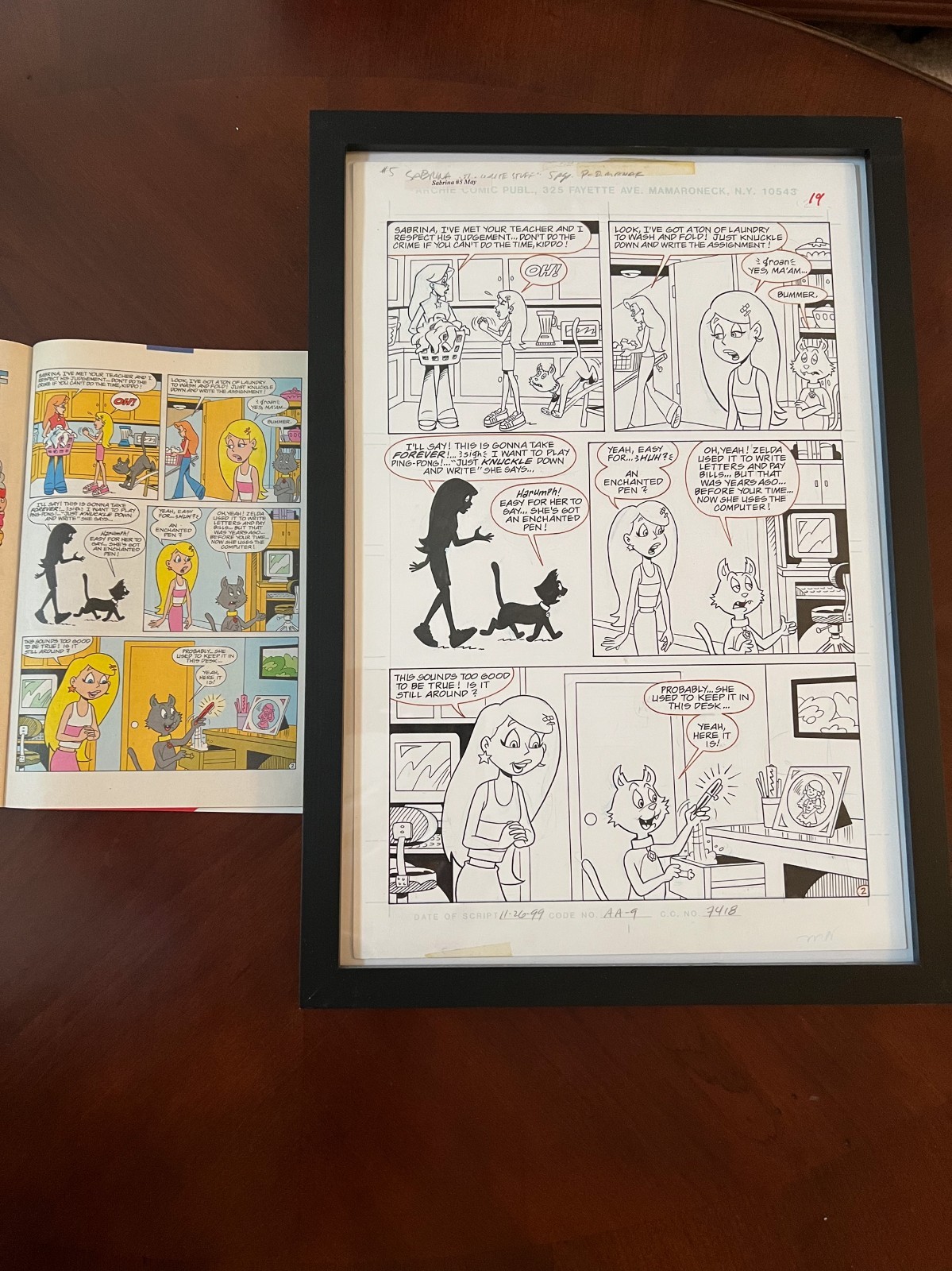 Original Sabrina the Teenage Witch #5 Comic Art Page (2000) + Comic – Archie