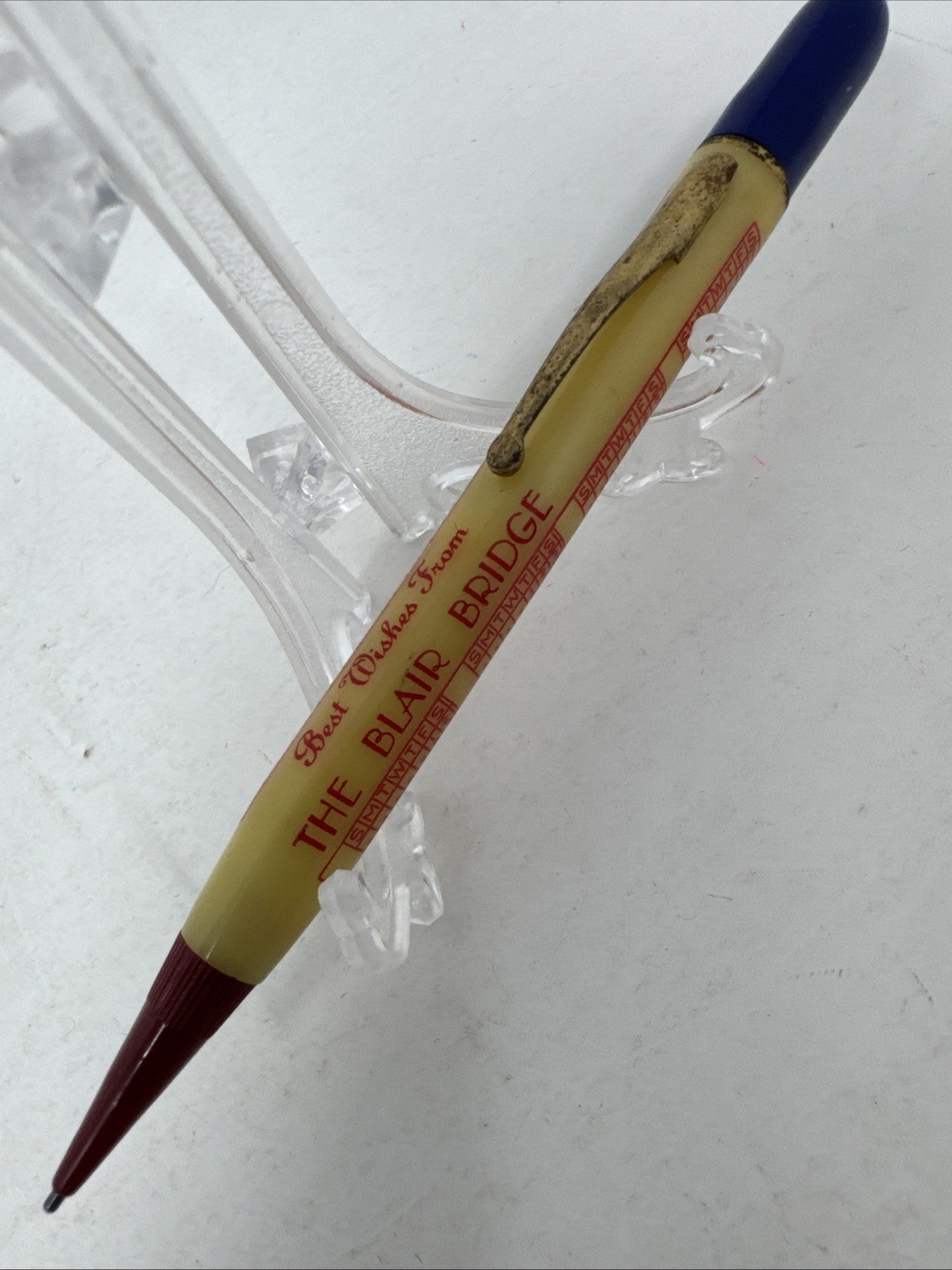 1943 The Blair Bridge Calendar Advertising Mechanical Pencil Vintage