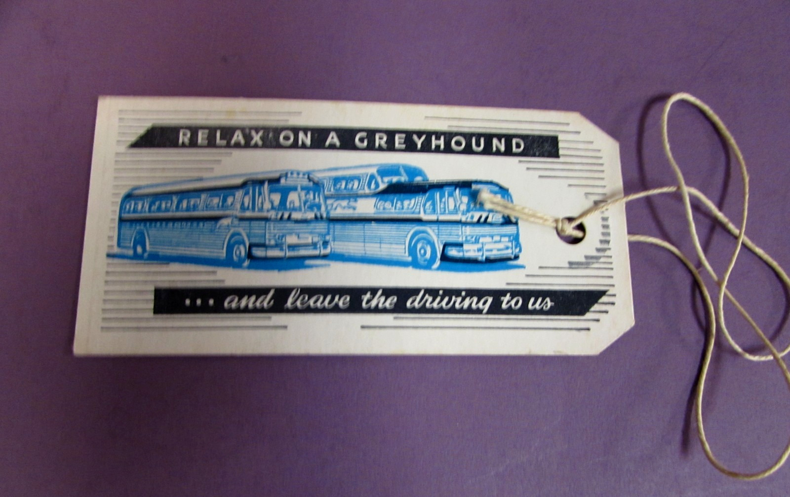 1960\'S  VINTAGE  GREYHOUND  BUS  BAGGAGE  -  ID  TAG