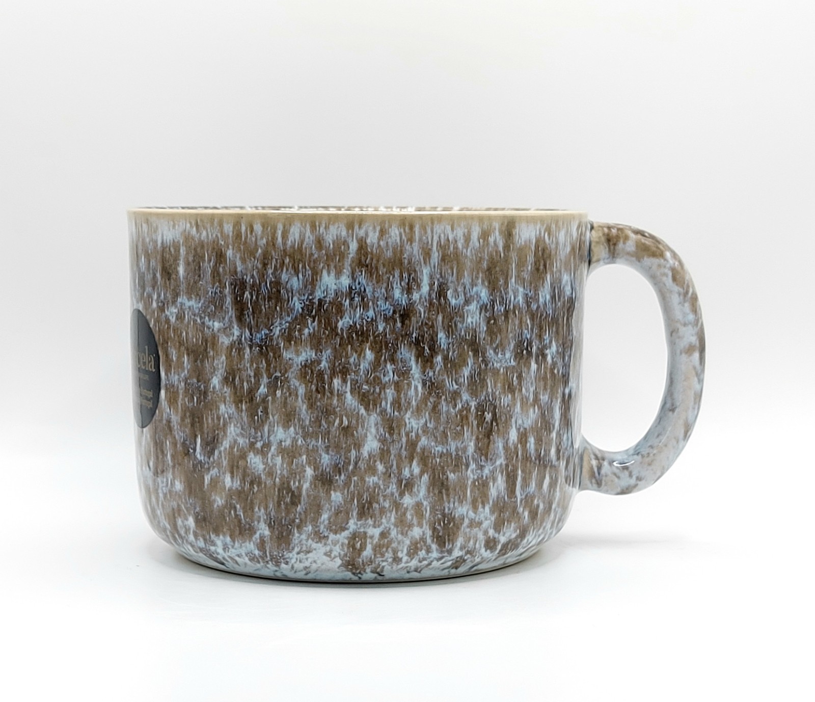 Artisanal Fire Rustic Dark Gray & Blue Tones Coffee Mug 20 Oz Ceramic By Barcela
