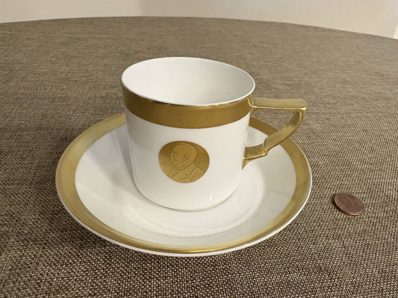 Nobel 90th Jubilee 1991 Bone China Cup & Saucer Rorstrand