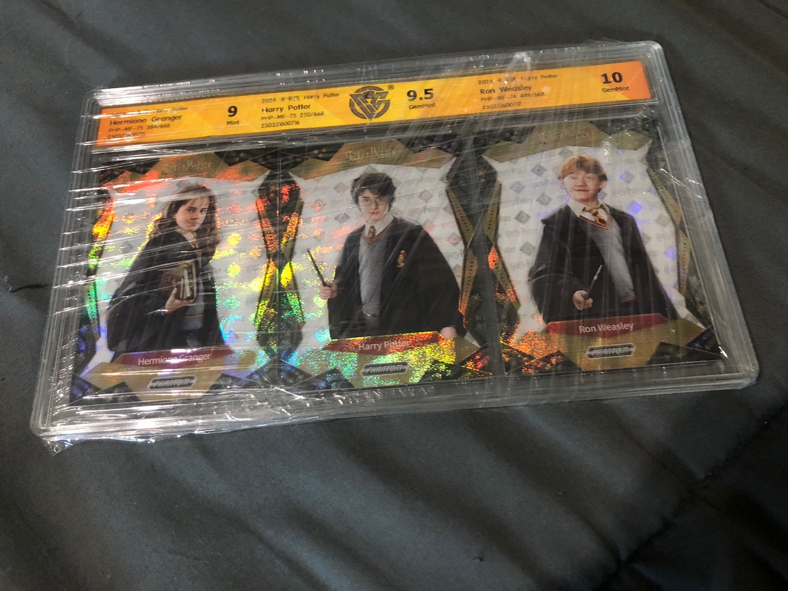 Harry Potter Kakawow Harry Ron Hermione Holo Foil 3in1 Cards Lot 1/1