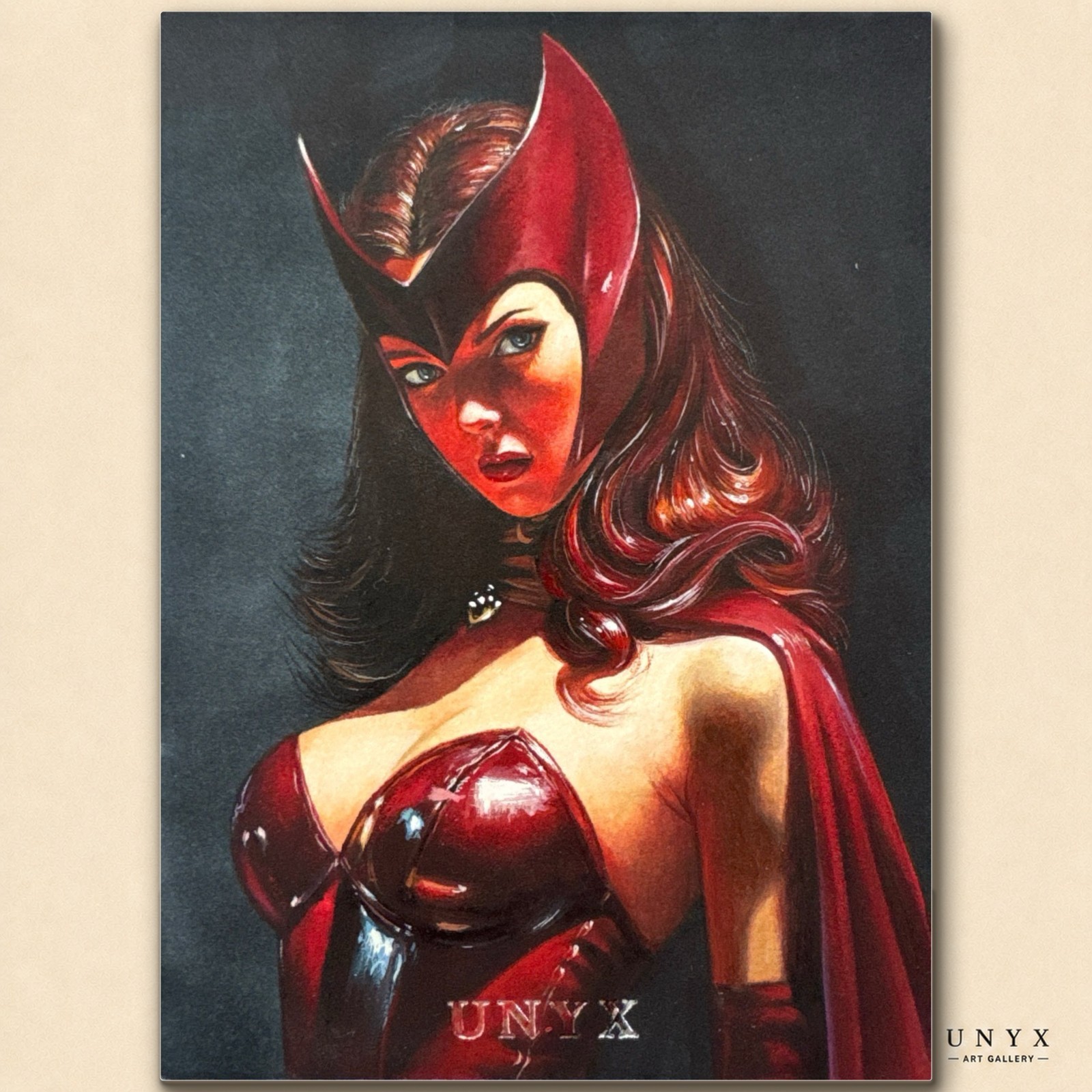 Scarlet Witch Marvel Hand-Drawn Sketch Card 1/1 Artist Signed Freya Peng