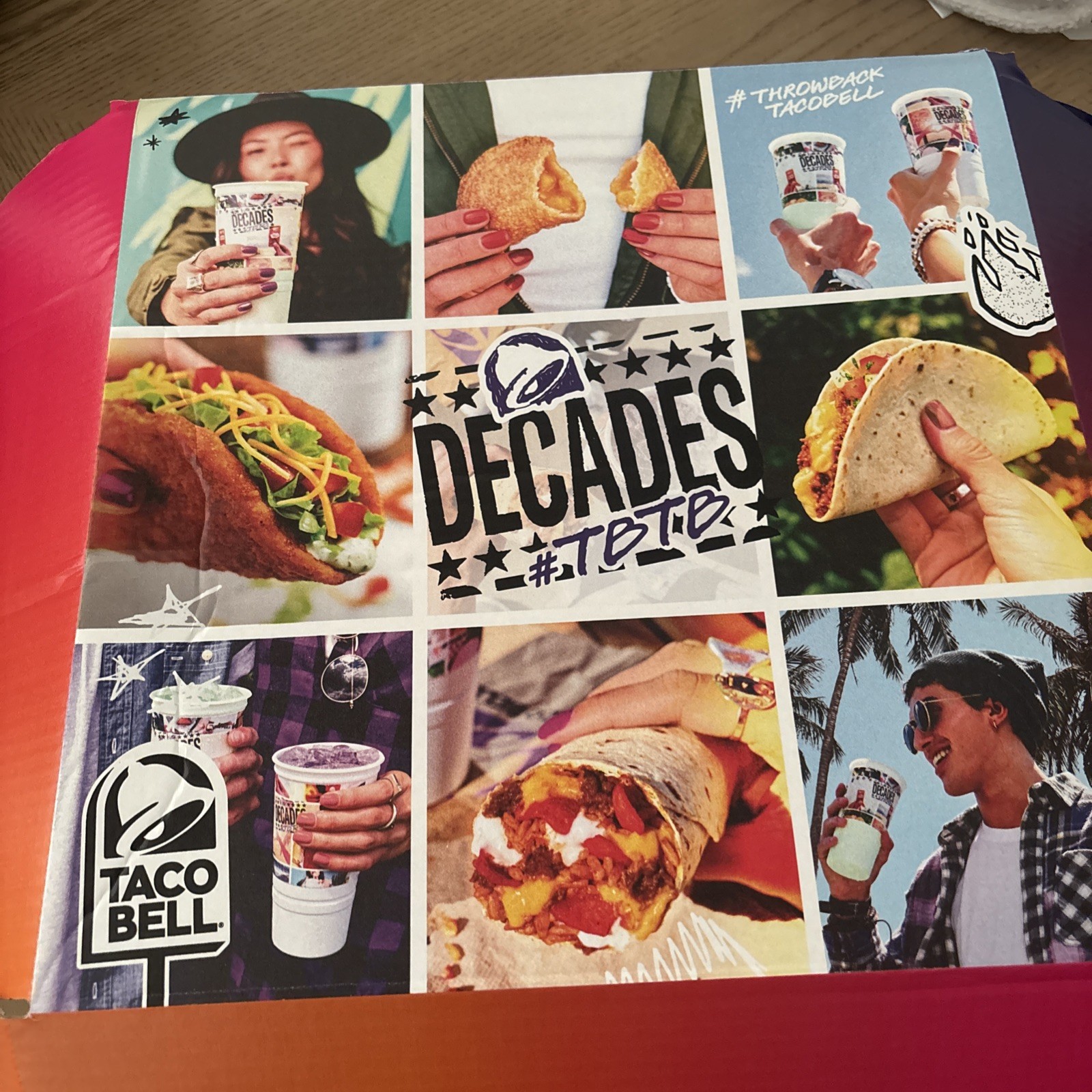 Taco Bell Decades 2016 Box - 1/500 Sweepstakes Full Set - XL Shirt- Hat- Camera