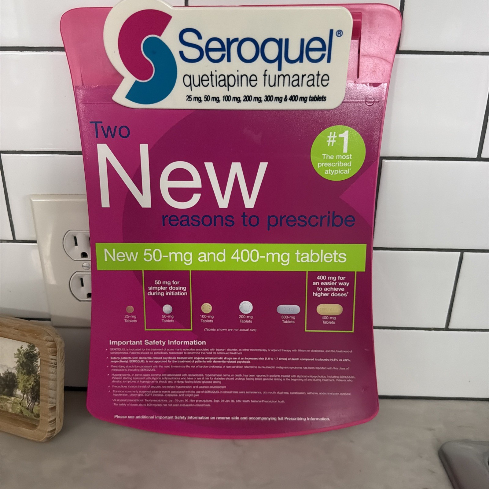 Seroquel New Tablet Size Clipboard Drug Rep Promo 2006 AstraZeneca 