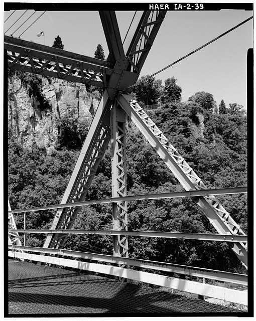 Dubuque Iowa Eagle Point Bridge 1930s truss bridge detail Mississippi River