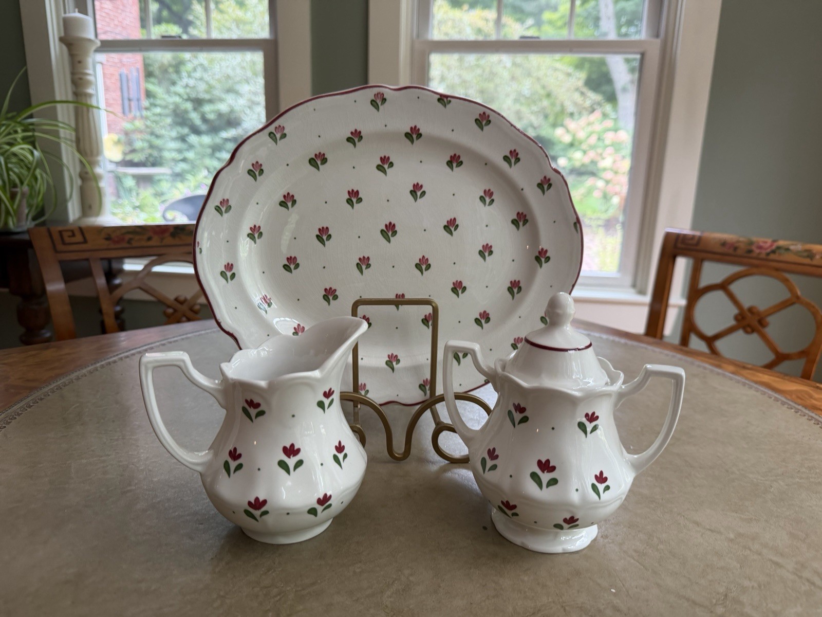 Johnson Brothers BONJOUR sugar & creamer w 12