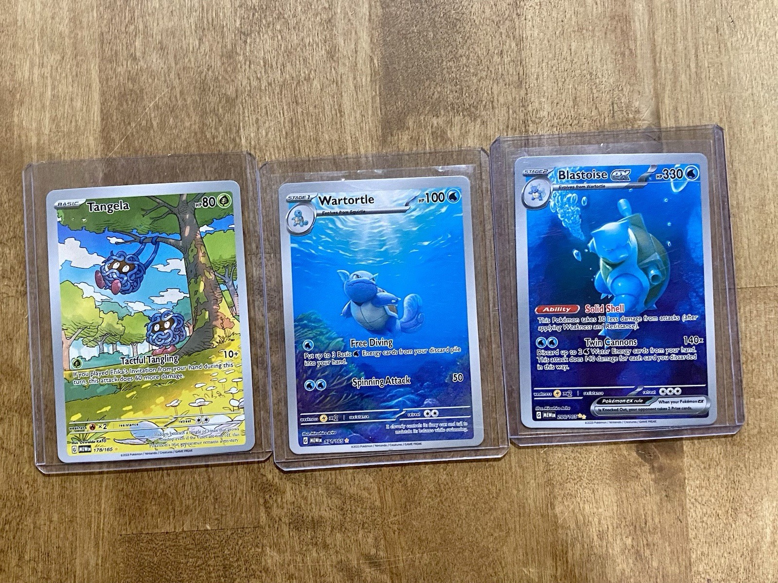 Pokémon 151 Blastoise ex SIR, Wartortle & Tangela Illustration Rare Lot NM