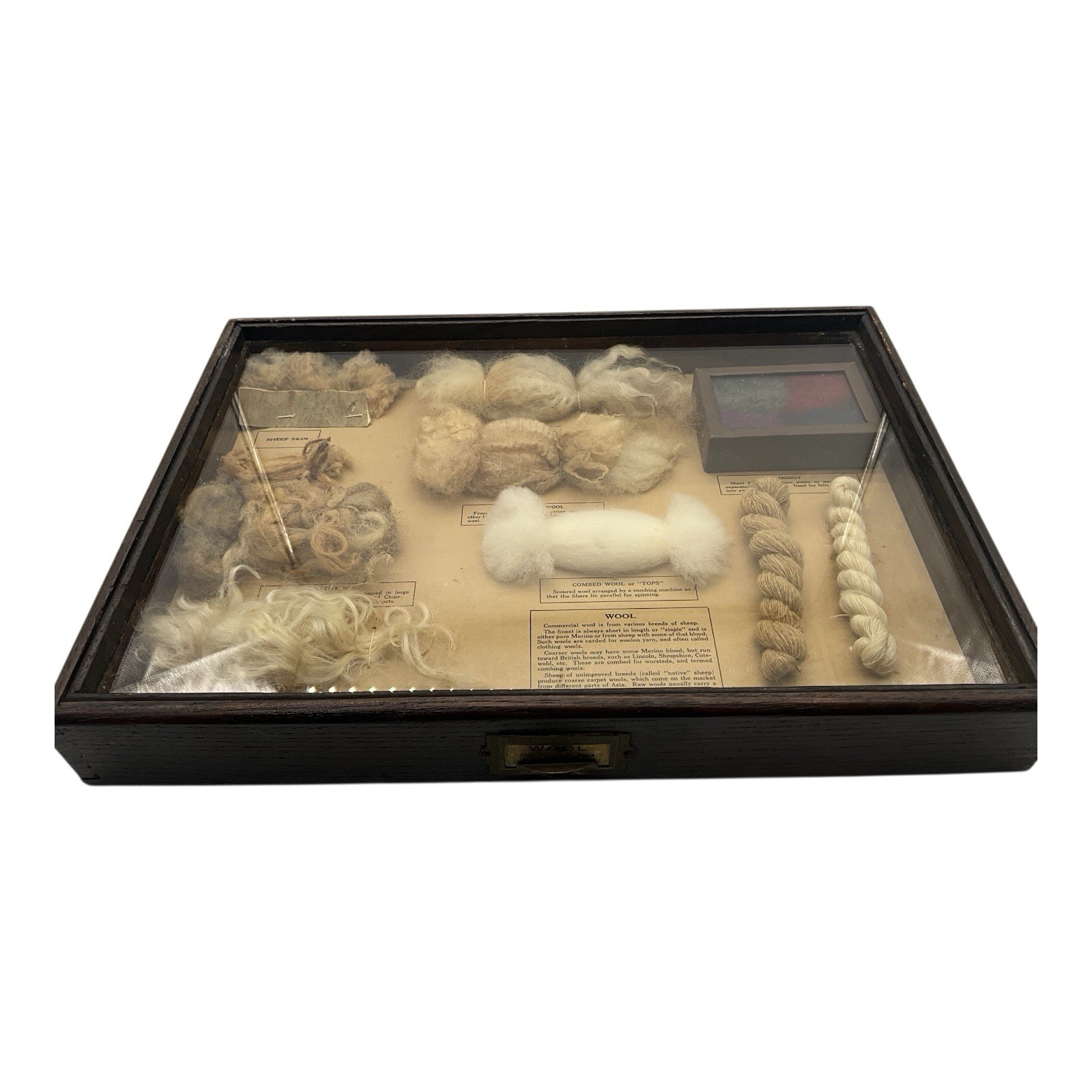 Antique Shadow Box Display Drawer Wool Product Samples Philadelphia Museum Antique Shadow Box Display Drawer Wool Product Samples Philadelphia Museum