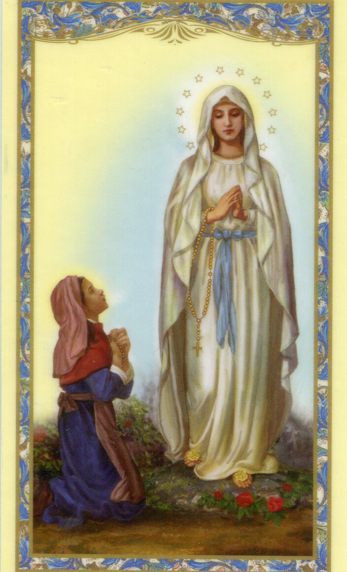 Novena to Our Lady of Lourdes 2 - Laminated Holy Cards - QUANTITY 25 CARDS