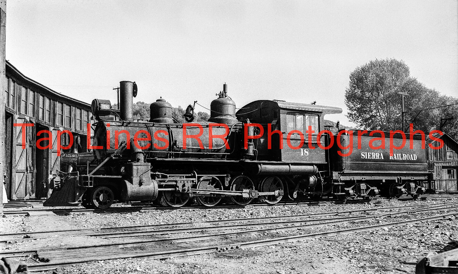 Sierra RR #18 2-8-0 Jamestown CA 8-27-1952 by G M Best New 5x8 Photo