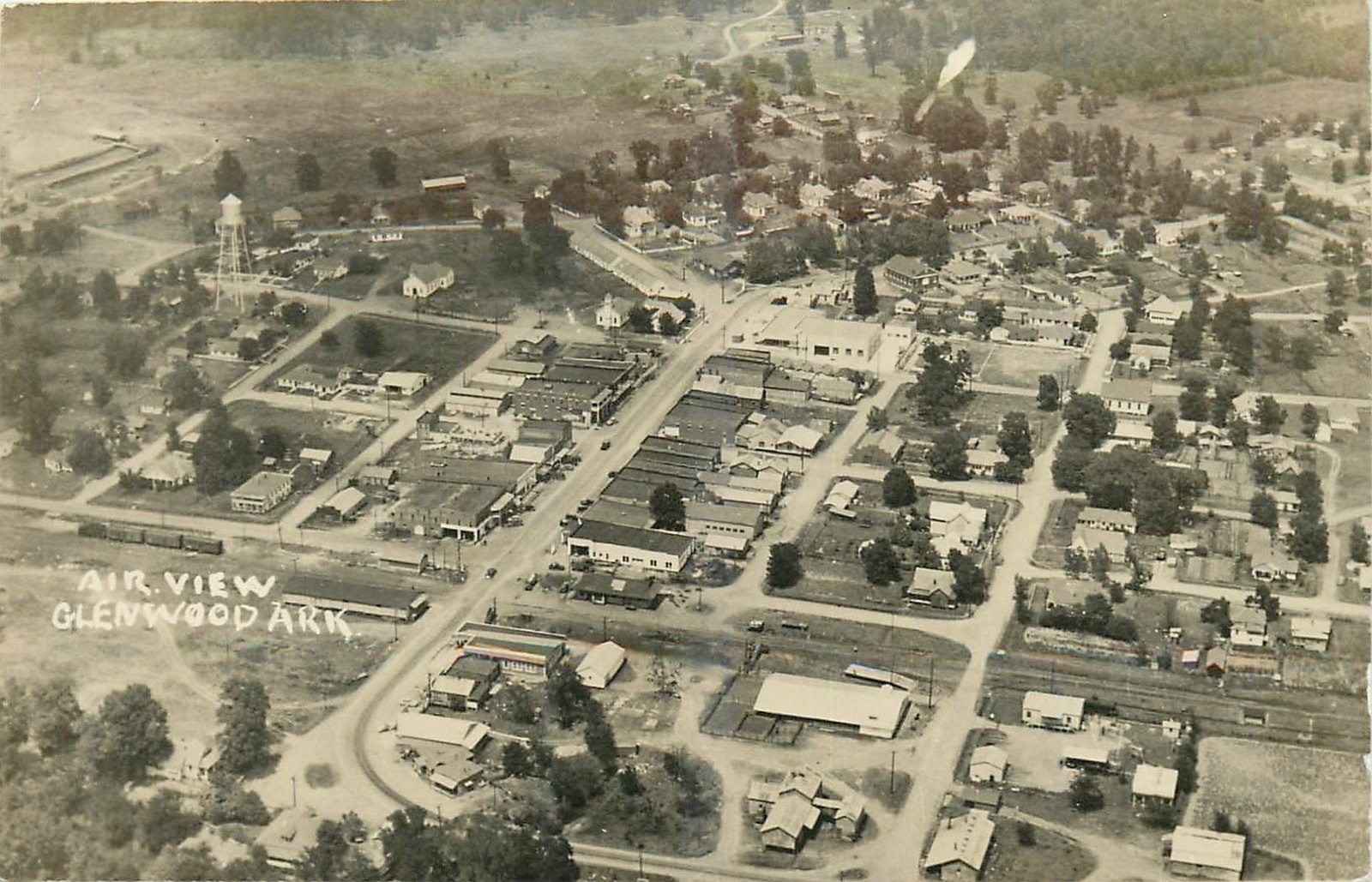 1940s Arkansas Air View Glenwood Park RPPC Postcard 26-515