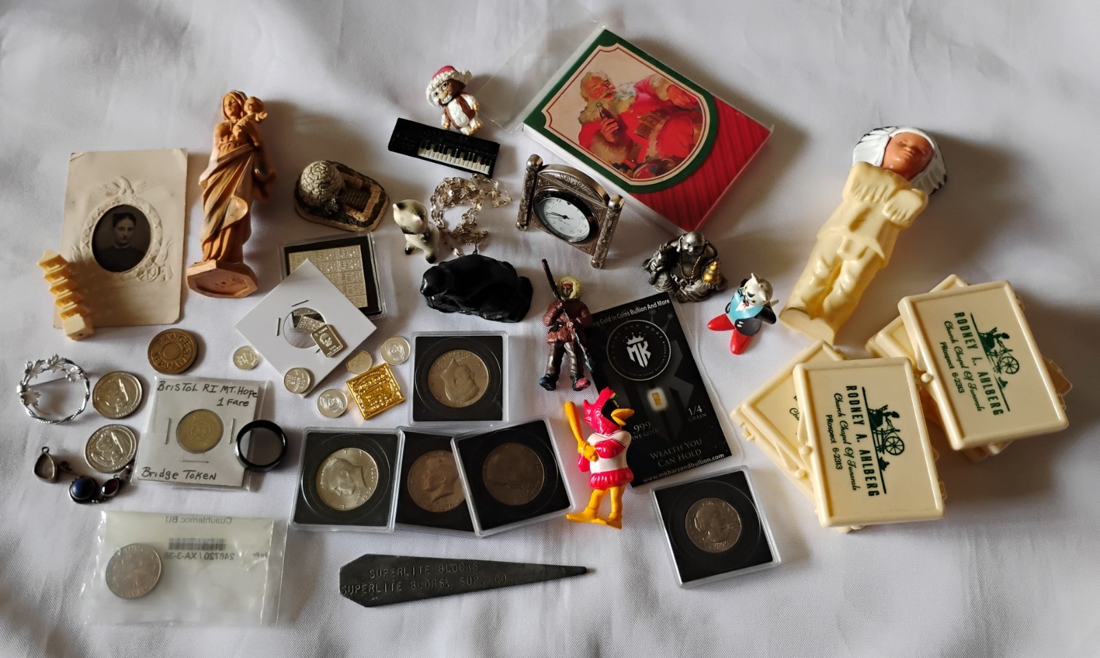 Estate Lot-Vintage Junk Drawer, .999 Collectibles,Jewelry, Toys,Trinkets,Coins Estate Lot-Vintage Junk Drawer, .999 Collectibles,Jewelry, Toys,Trinkets,Coins
