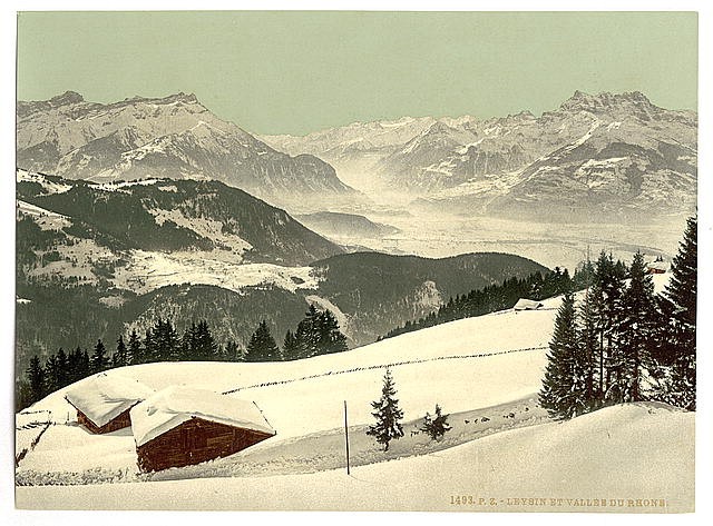 [Leysin, view of the Rhone Valley in winter, Vaud, Canton of, Switzerland]