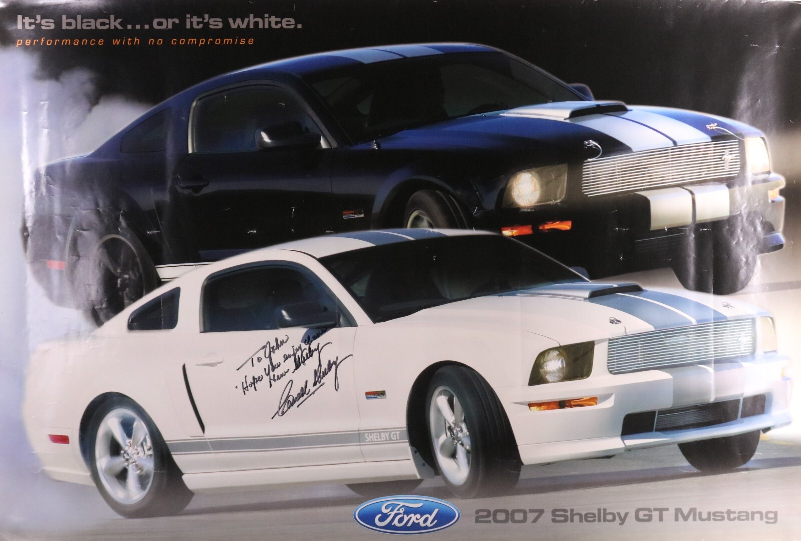 Carroll Shelby ~ Signed Autographed 2007 Shelby GT Mustang Poster ~ PSA DNA