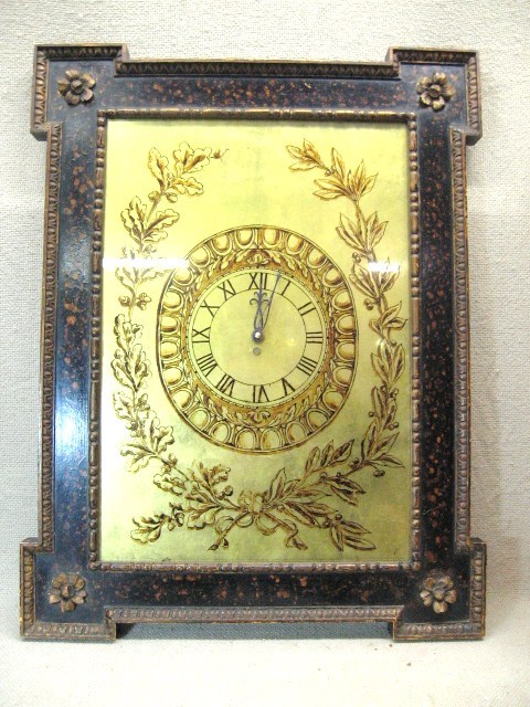 Vintage FRAME CLOCK GOLD LEAF QUARTZ MOVEMENT 1960's Deisgner