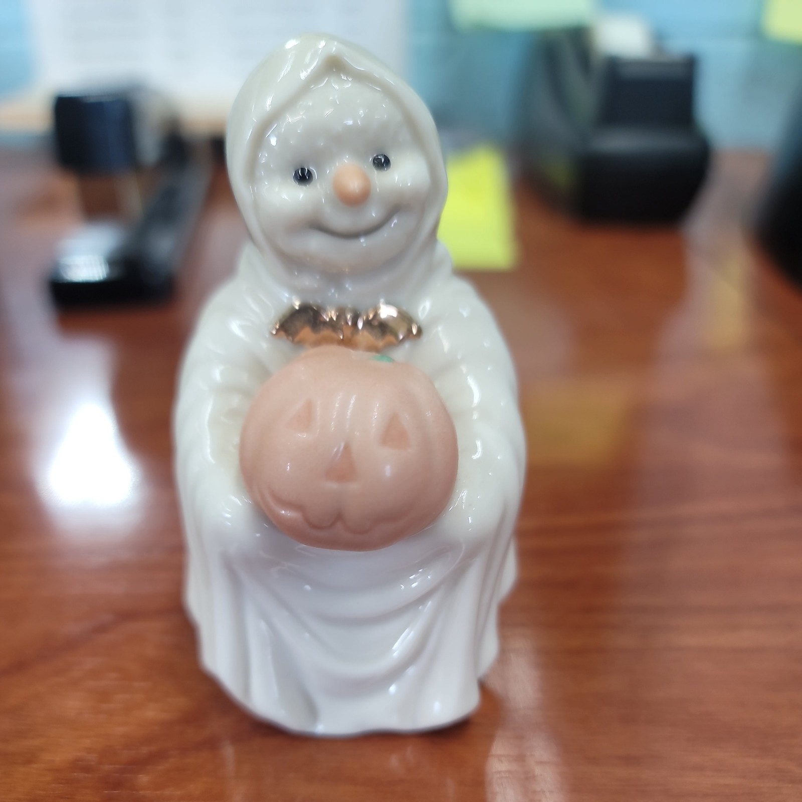 Vintage Lenox Halloween Snowman Ghost w Pumpkin 2000 Vintage Lenox Halloween Snowman Ghost w Pumpkin 2000