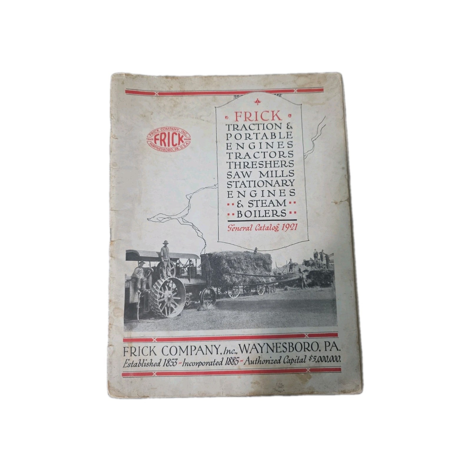 Vintage Frick Machinery Farm Equipment Brochure Waynesboro PA 1921 *CQ