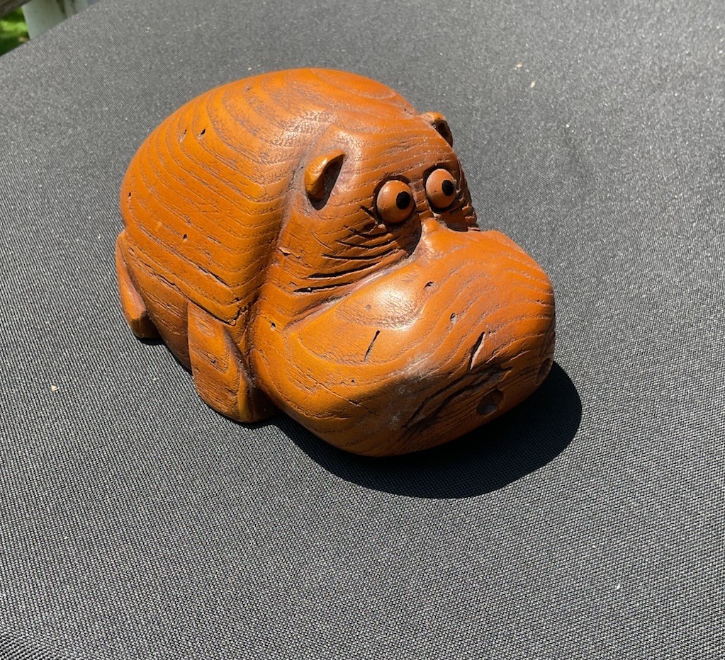 Vintage Witco Style Japanese Carved Hippopotamus 1960’s Whimsical