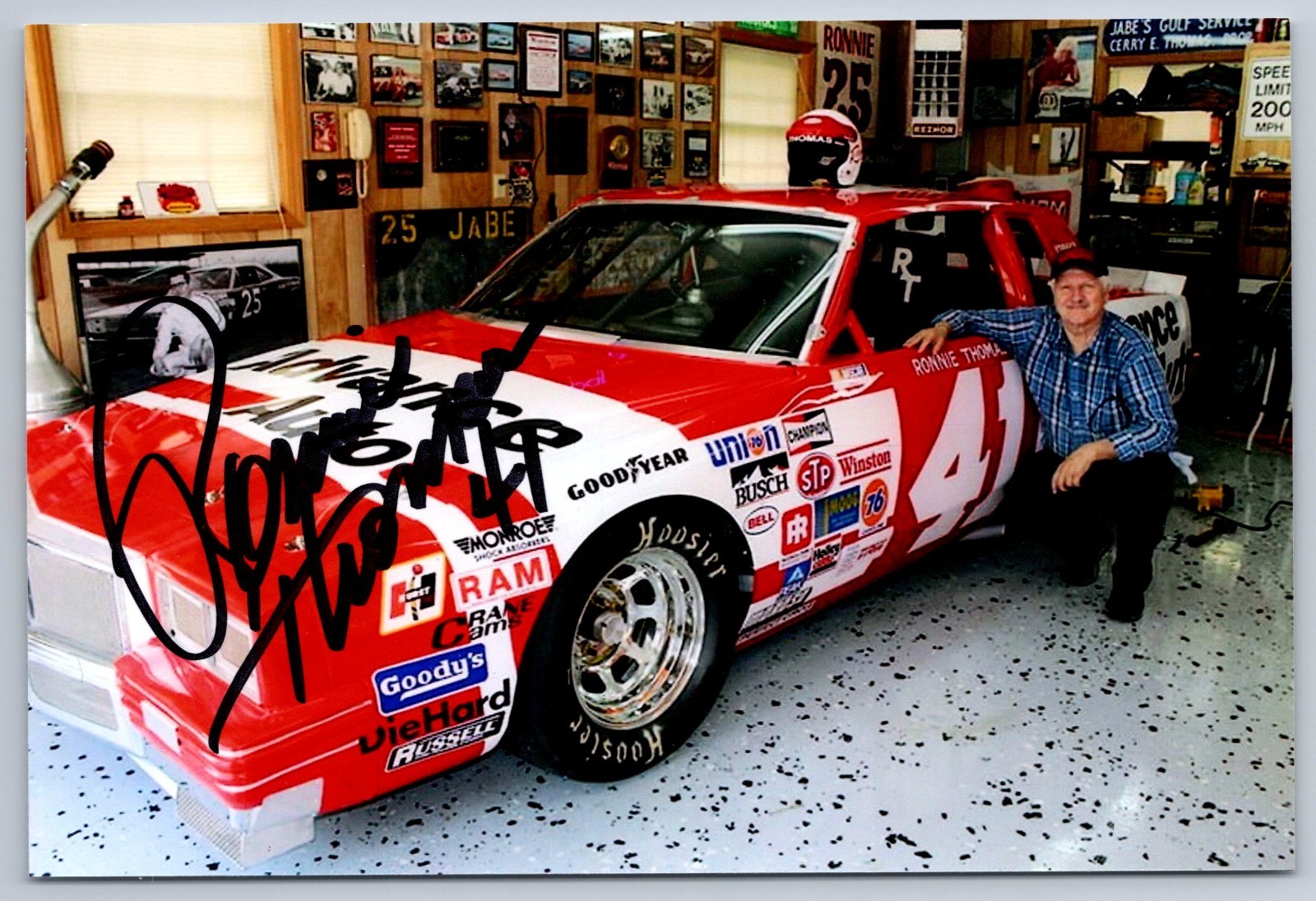 Ronnie Thomas Hand Signed Photo - Auto Racing Ronnie Thomas Hand Signed Photo - Auto Racing