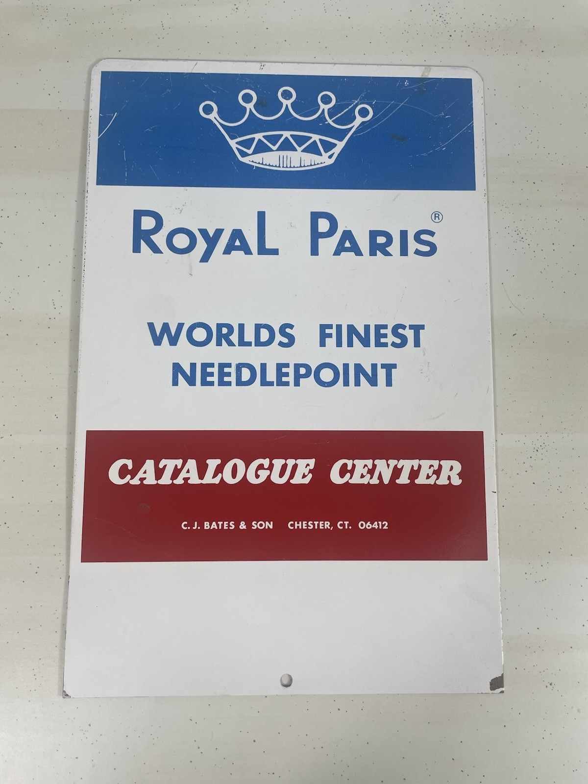 ROYAL PARIS METAL DEALER SIGN VINTAGE CONNECTICUT ADVERTISING SIGN